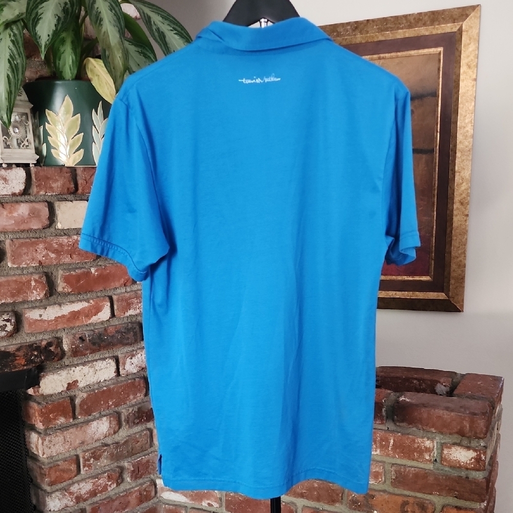 Travis Mathew Vibrant Blue Performance Polo Shirt Men’s Small Golf Short Sleeve - Picture 4 of 10